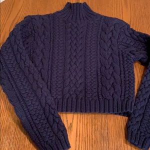 Navy Blue Crop Sweater